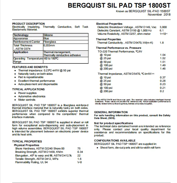BERGQUIST SIL PAD TSP 1800ST photo-3
