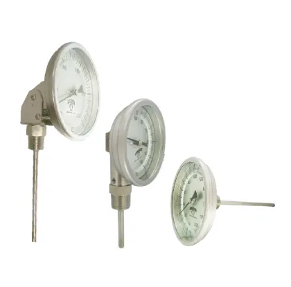 Dial Inline Pipe Thermometer Industrial Bimetal Analog Pipe 15cm Bimetallic Thermometer for Industrial Water Heater Pipe