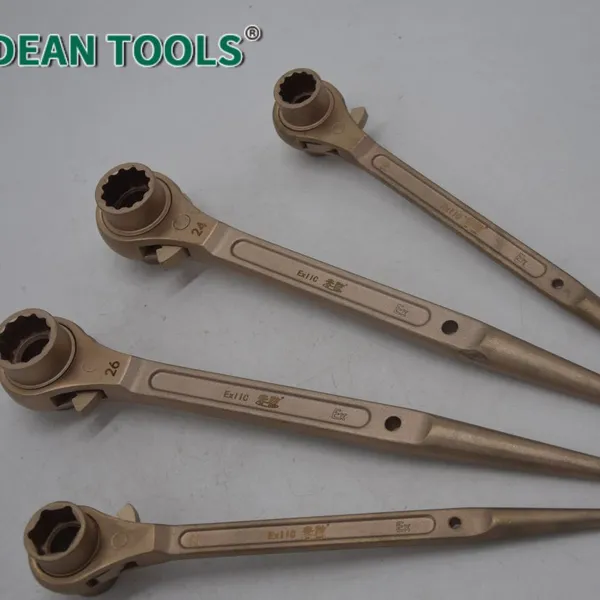 Aluminum Bronze Non-Sparking Ratchet Wrench Size 10 mm Square Drive Anti-Corrosion,Non Sparking Double Side Ratchet Wrench photo-4