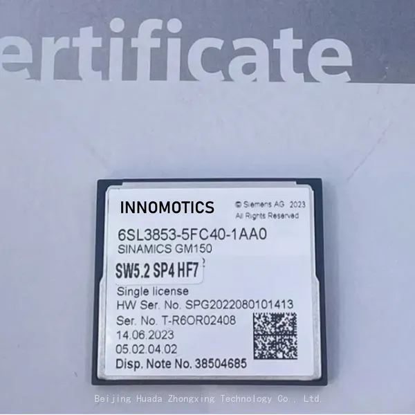 6SL3853-5FC40-1AA0︱INNOMOTICS GM150 CompactFlash Card