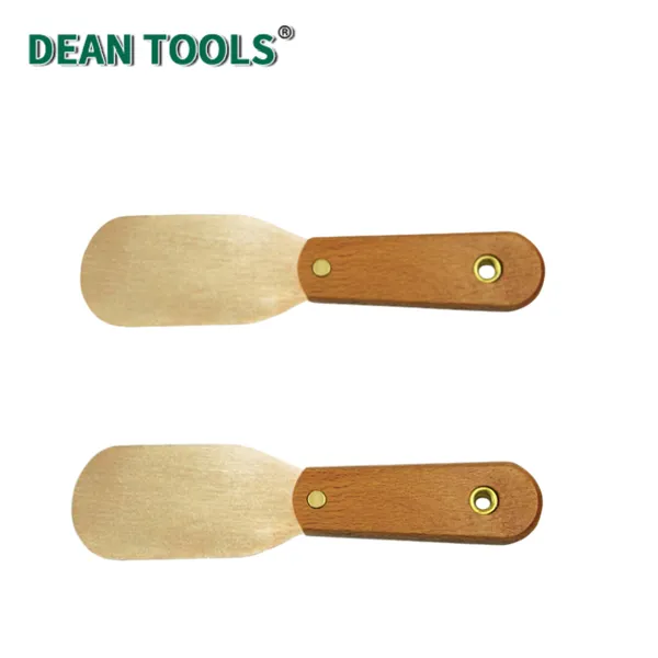 Non-Sparking Knife,Putty(Wooden Handle) Non-Sparking Stiff Putty Knife Spark-free Safety Scraper Painter photo-4
