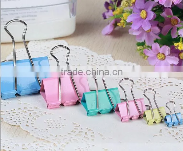 Color Binder Clips for Office With Transparent Plastic Box photo-2