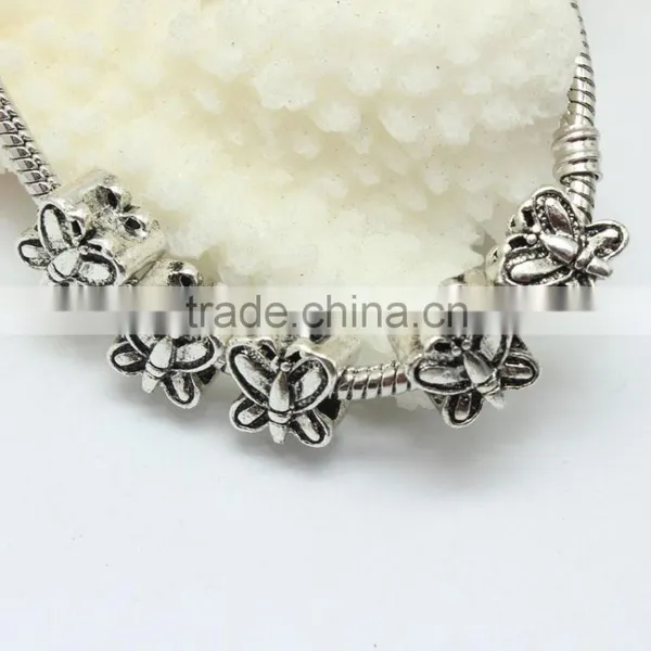 Wholesale Pdora Archaized Anti-silver Butterfly Shape Hole Beads, DIY Bracelets Hole Beads Accessories photo-6