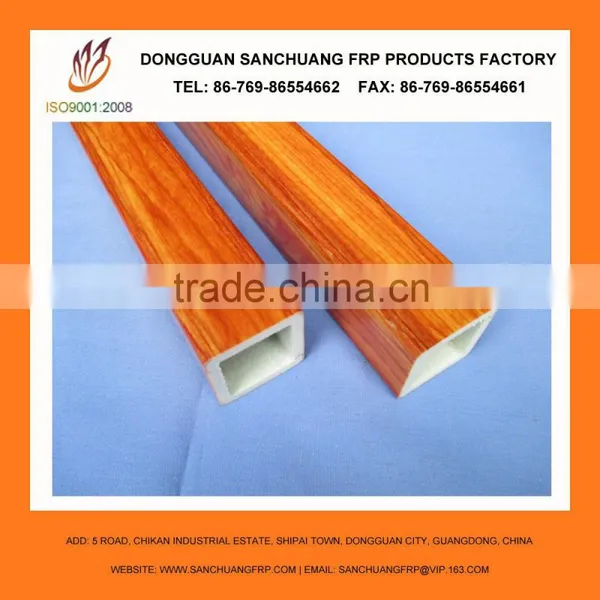 Fiberglass FRP Square Tube With Wooden Pattern for Fence photo-3