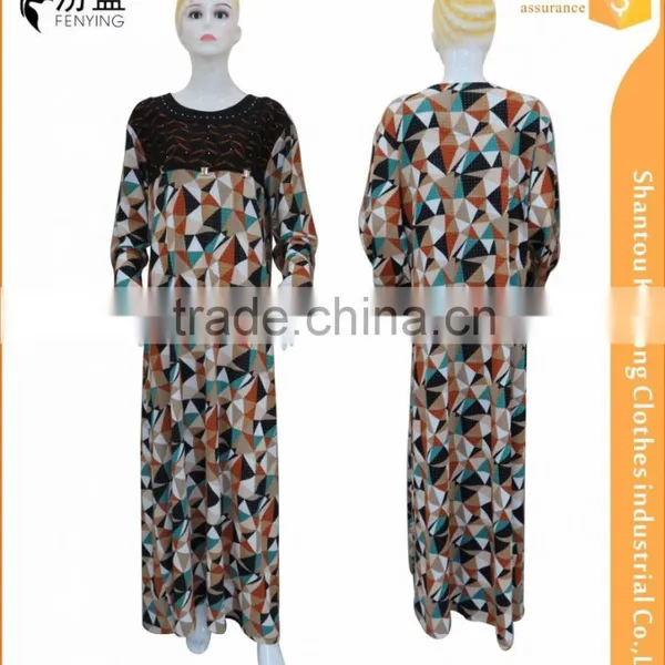 Fannal 2016 Latest Design Muslim Long Sleeve Fashion Islamic Abaya With Lace