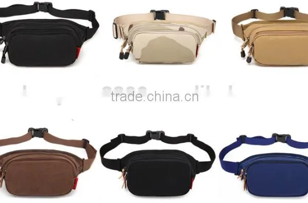 Men's Small Shoulder Messenger Bag Travel Hiking Fanny Waist Multifunction Canvas Waist Bag photo-3