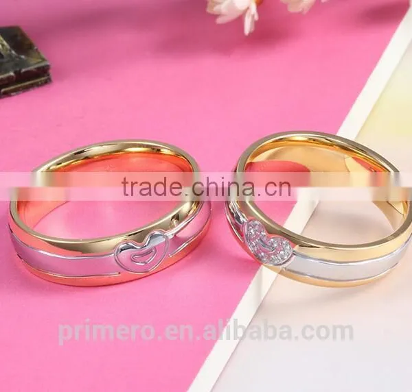 New CZ Cubic Zirconia Couple Wedding Rings 18k Gold Men and Women Jewelry photo-6