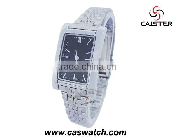 Branded Rectangle Shape Couple Metal Watch Best Finished Silver Watch for Pair photo-4