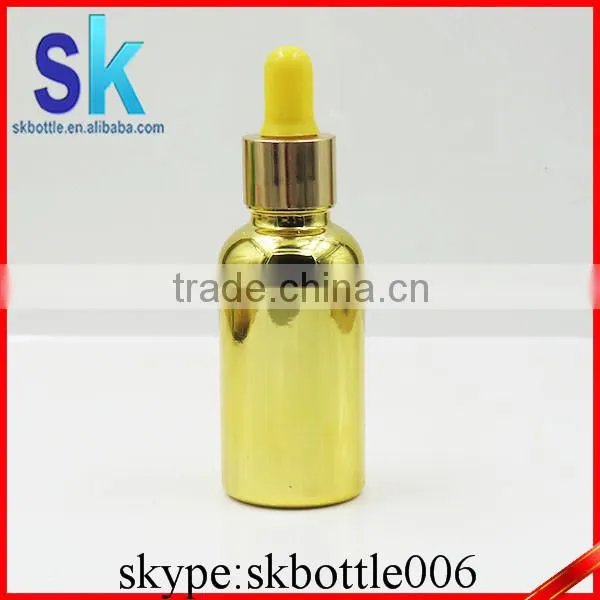 Gold Silver Electroplated 30ml e Liquid Glass Bottle photo-3