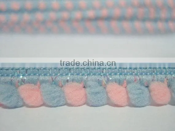 5 Yards Sparkly Two-tone Blue-Peach Pink Mini Pom Pom Trim (pom Size 0.5 Cm), Mini Pom Pom Trim, Pink Trim, Pom Pom, Wholesale t