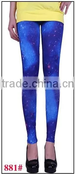 Purple Nebula Aurora Space Print Yoga Galaxy Sport Leggings photo-3