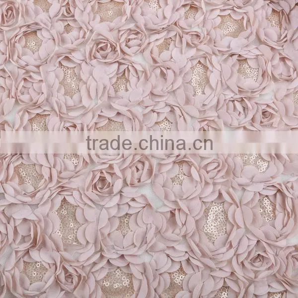 2014 Newest Rose Mesh Botton Fabric Embriodery Beaded Chiffon Quality Choice photo-5