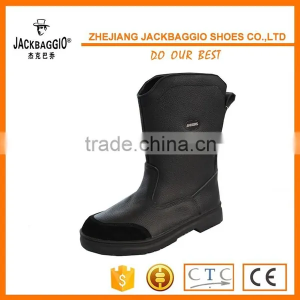 Shoelaces Type Genuine Leather Material Industrial Safety Boots,Cheap Black Industrial Work Boot Steel Toe Insert photo-3