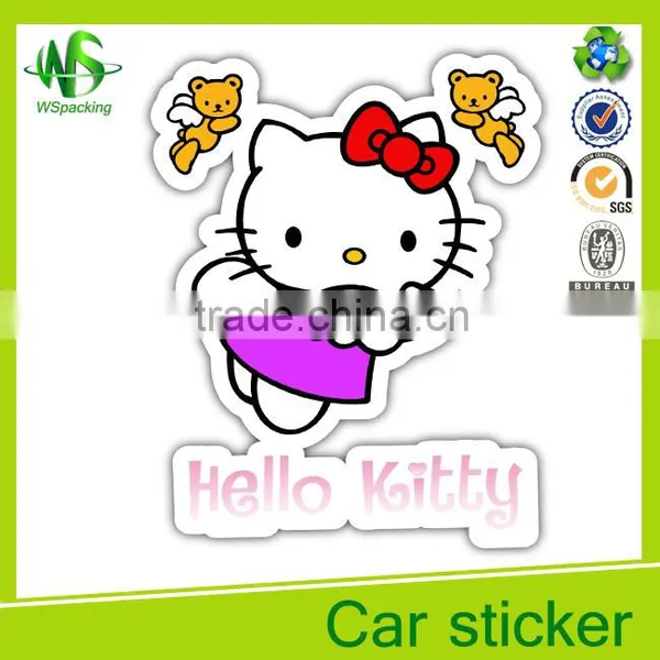 Cute colorful sample car sticker design car sticker hello kitty