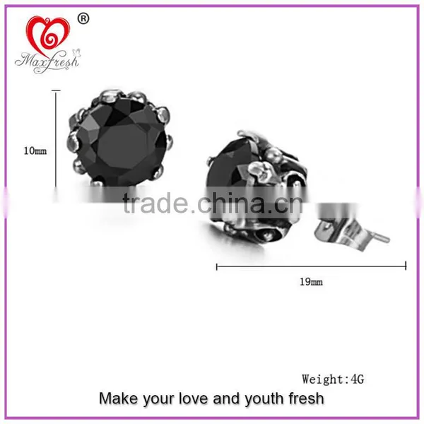 Wholesale Jewelry Hotsale Simple Unisex Round Cut Basket Rhinestone Zircon CZ Faceted Ear Stud Stainless Steel Earring photo-6
