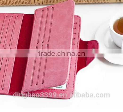 2016 Simple Design Wallet Lady Leather Card Holder Long Dull Polish Clutch Wallet photo-4