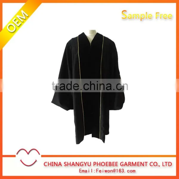 UK Style -B High Quality PHD Graduation Gown