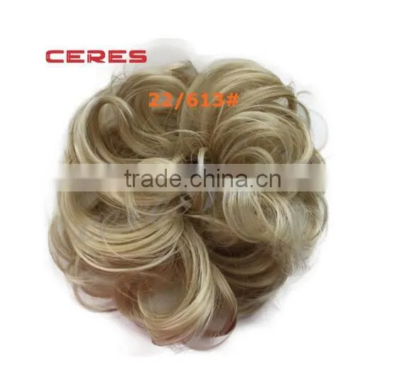 Synthetic Clip on Messy Hair Bun Extension Chignon Hair Piece Wig photo-3