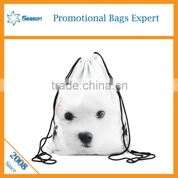 3d Animal Polyester Backpack School Bag Large Drawstring Bags Supplier's Choice photo-2
