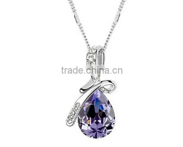Women Jewelry Necklace Fashion Crystal Pendant Alloy Ailver Bracelet Chain photo-5