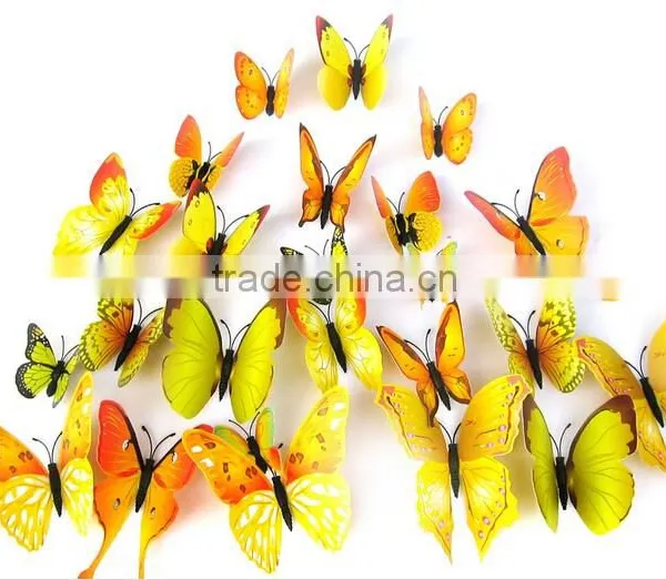 New 3D DIY 12PCS Multi-Color Butterfly Wall Sticker Home Wedding Room Art Decor photo-3