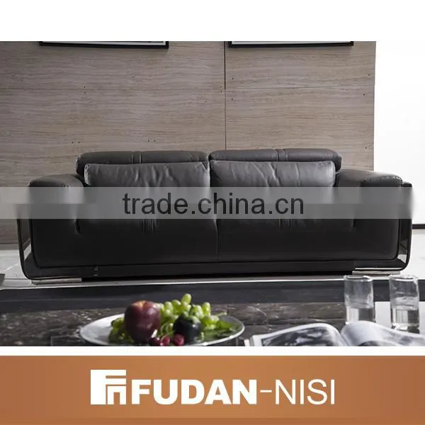 Modern Living Room 100% Top Grain Leather Sofa Set 3 2 1 Seat photo-2
