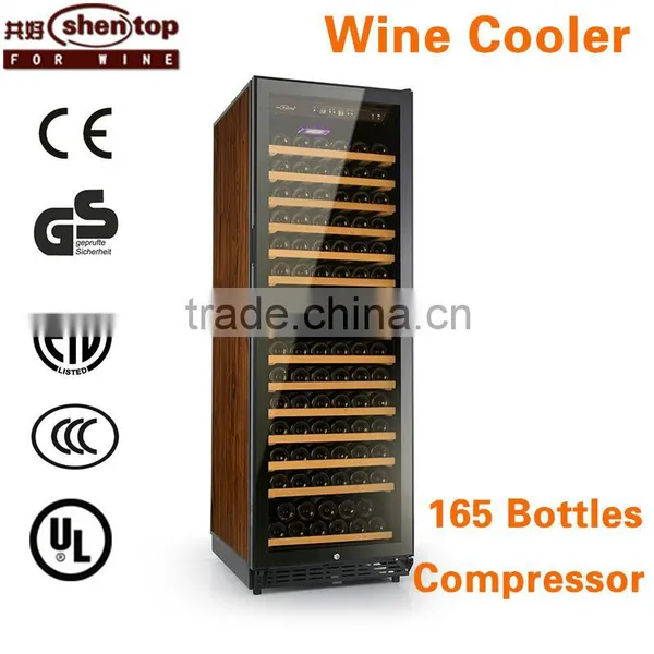 Shentop 168-bottle Humidity Wine Cooler With Luxury Touch STH-G168UA Steel Handle Refrigerated Wine Dispenser Compressor Cooler