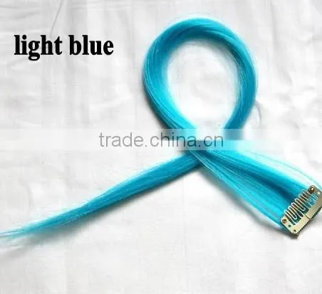 Cheap Clip in Hair Extensions Synthetic Fiber Hair Extension Solid Single Colored Clip in Hair Extension photo-5