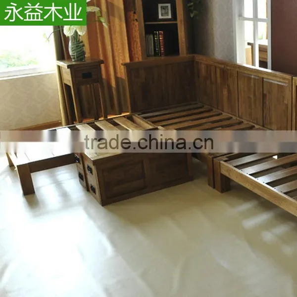 2016 Living Room New Design Classical Solid Wood Sectional Sofa photo-3