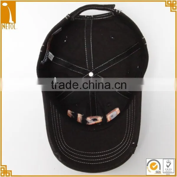 Good Quality Black 6 Panel 100% Cotton 3D Embroidered Custom Baseball Cap Wholasale photo-4