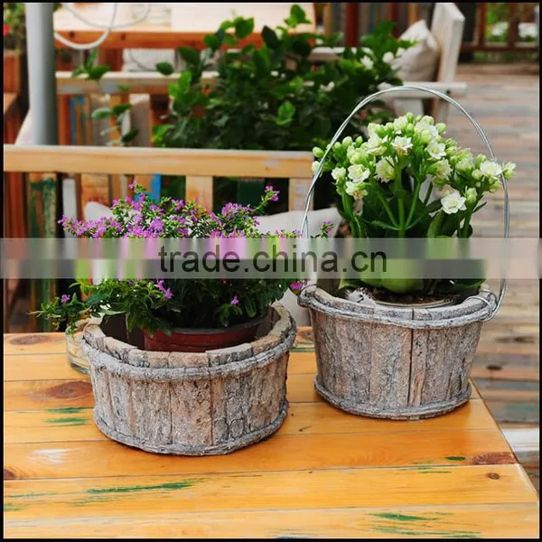 Round Flower Bark Basket