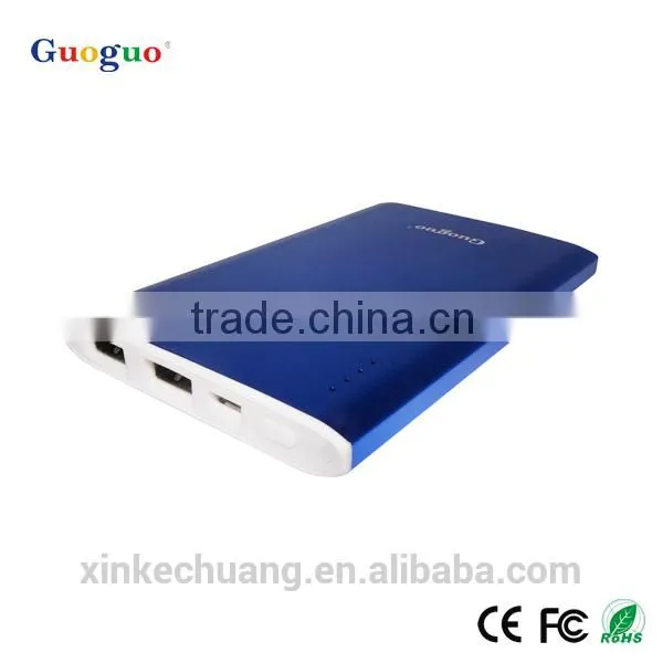 Guoguo 2500mAh Mobile Battery Charger Pack Polymer Ultra Thin Portable Metal Power Bank for Iphone7 photo-2
