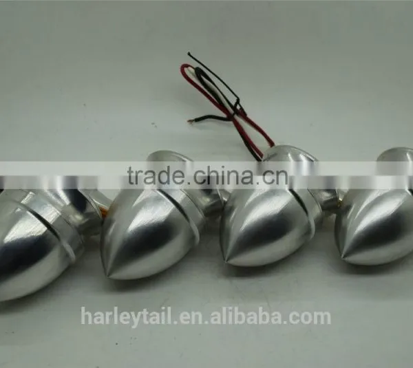 2x Chrome Retro Motorcycle Turn Signals Bullet Blinker Amber Indicator Light New photo-3
