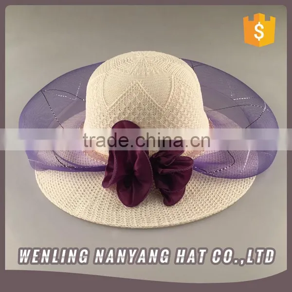 Womwn Hats to Deorate Ladies Elegant White Hats Cehap Straw Hat photo-2