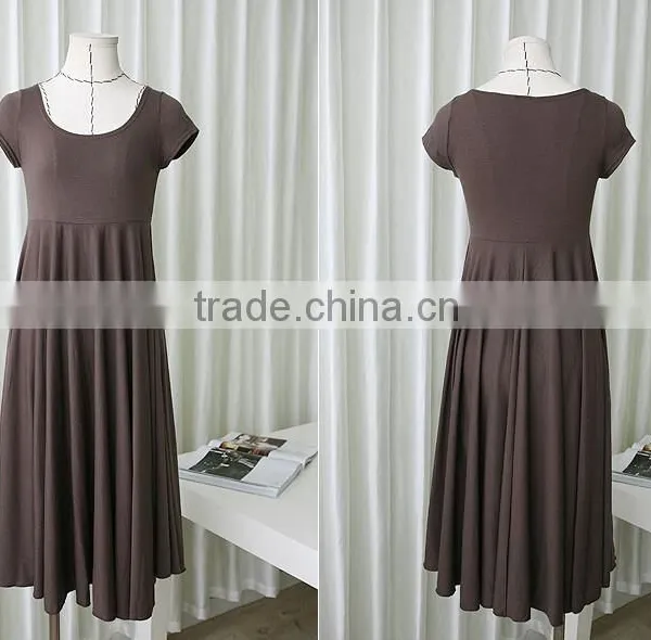 Summer Short Sleeve Slim Pregnancy Dress Wear for Maternity O-neck photo-5