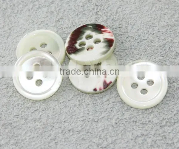 Natural 4 Holes Trocas/Trochus/Takase Shell Shirt Button With Round Rim photo-2