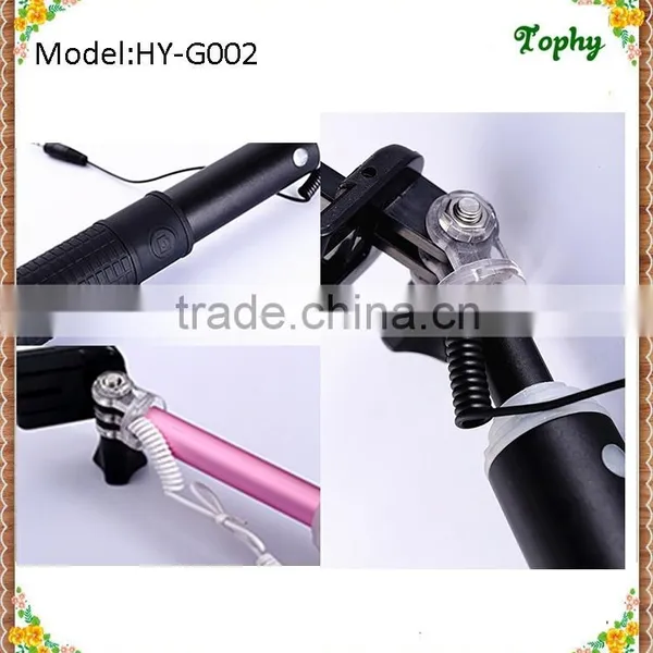2015 New High-quality Aluminium Alloy Extendable Hand Held Foldable Selfie Stick/Monopod Selfie Stick/Cable Selfie Stick photo-3