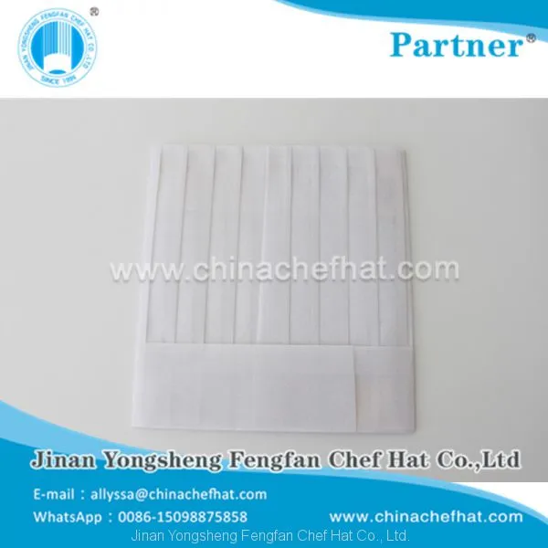 60g Disposable Non Woven Flat Top Chef Hat 28cm*30cm photo-2