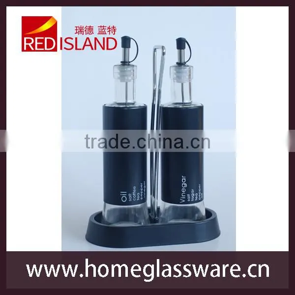 Round Olive Oil and Vinegar Bottle With Coating photo-2