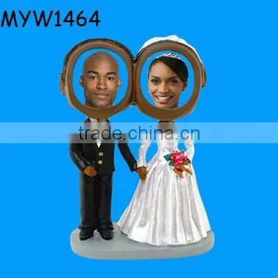 Colored Couple Bobble Head Dolls Figure Decor for Wedding