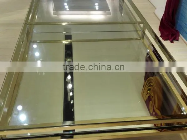 Hot Selling Golden Stainless Steel Wedding Project Wedding Table With Glass Top photo-3