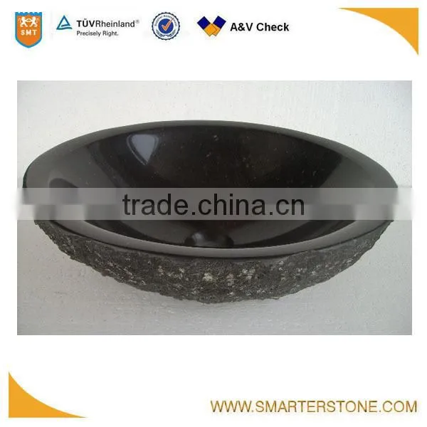 Black Granite With Natural Surface Outside Washbasin Design photo-5