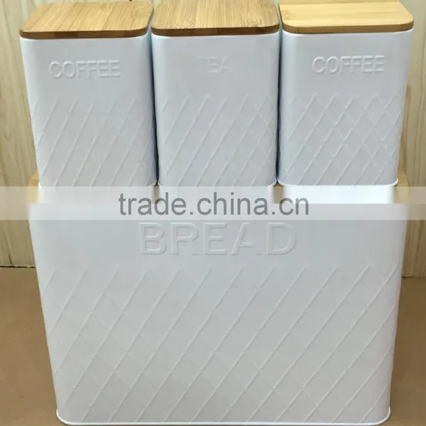New Bread Box and Canister Set With Bamboo Lid photo-2