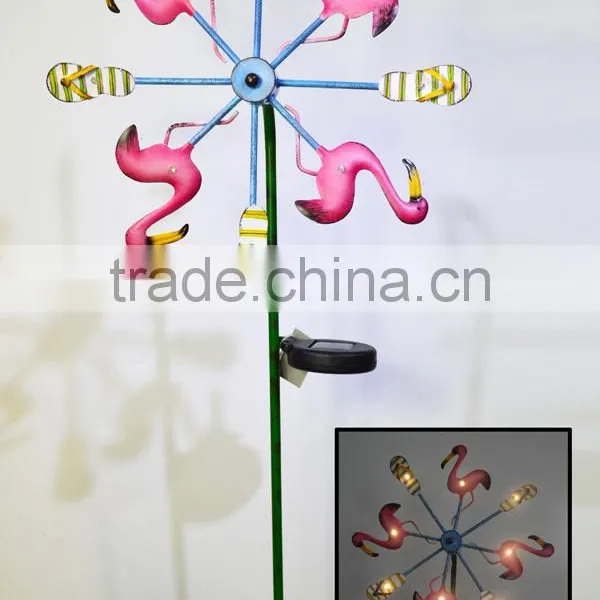 Solar Power Garden Decoration Stake With Wind Spinner for Out Door Decor photo-3
