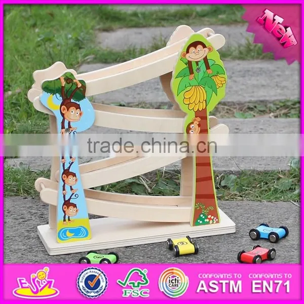 2017 New Design 4 Levels Funny Kids Wooden Race Track Toy W04E053 photo-6