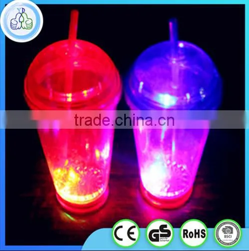 450ml Led Double Wall Acrylic Tumbler With Straw photo-2