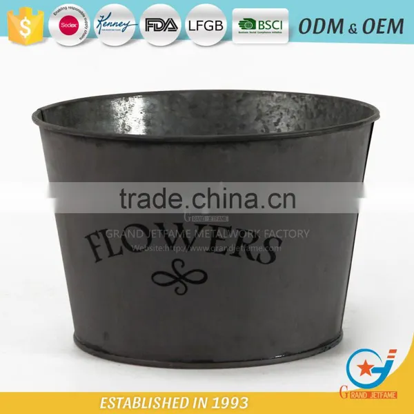 Galvanised Metal Planters Outside Pots for Plants Galvanized Plant Pot photo-6