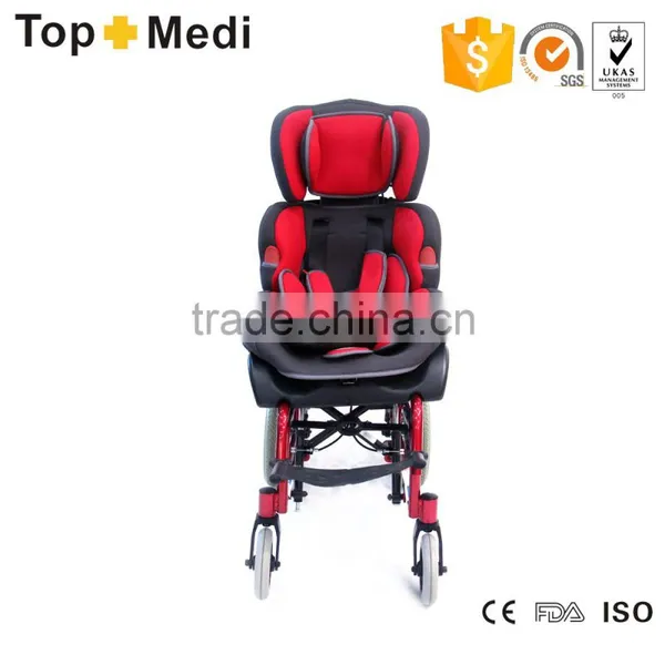 Lightweight Manual Foldable Aluminum Disabled Baby Wheelchair for Cerebral Palsy Children photo-3
