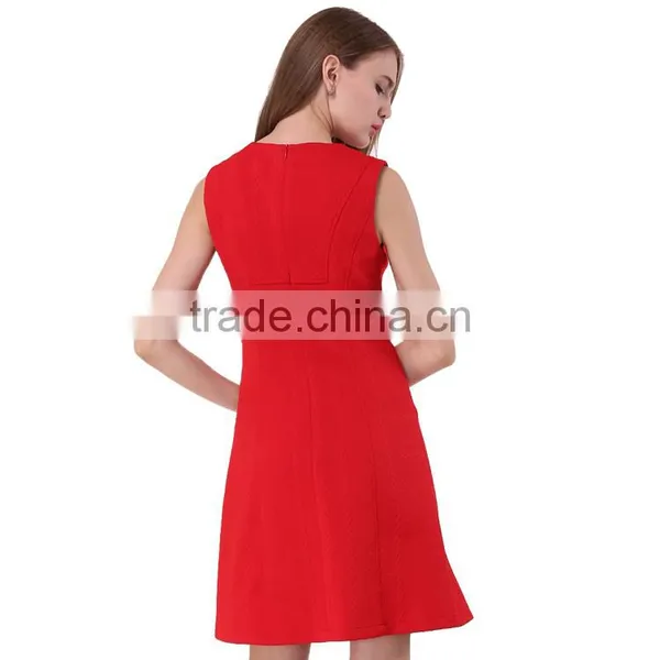 2017 Office Casual Pictures Sleeveless Dress for Ladies photo-2