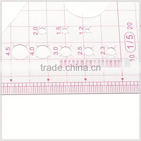 Kearing Brand, Sanwich Line Scale Ruler, 1/5 Red Ink Transparent Ruler #8515 photo-4